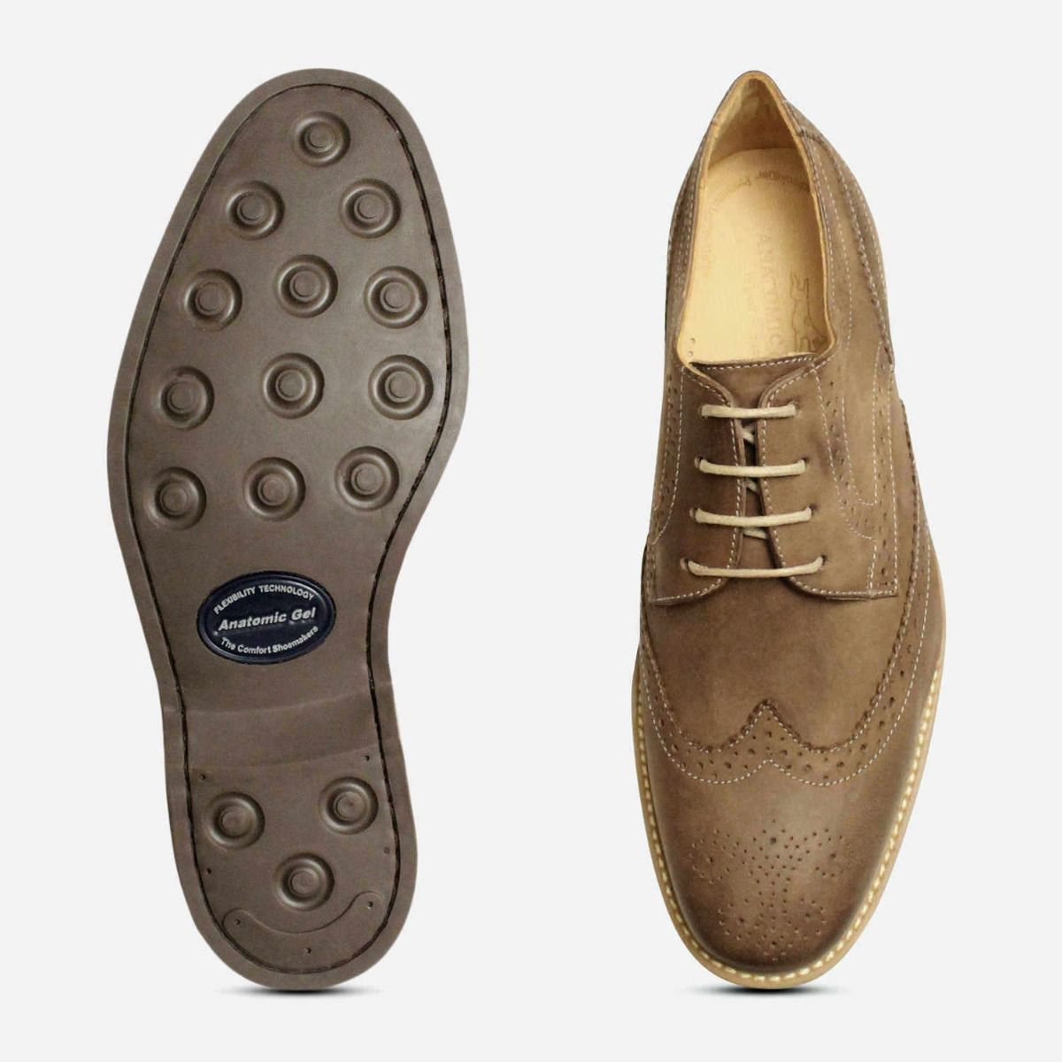 Anatomic & Co Brown Olive Comfort Lace Up Brogues