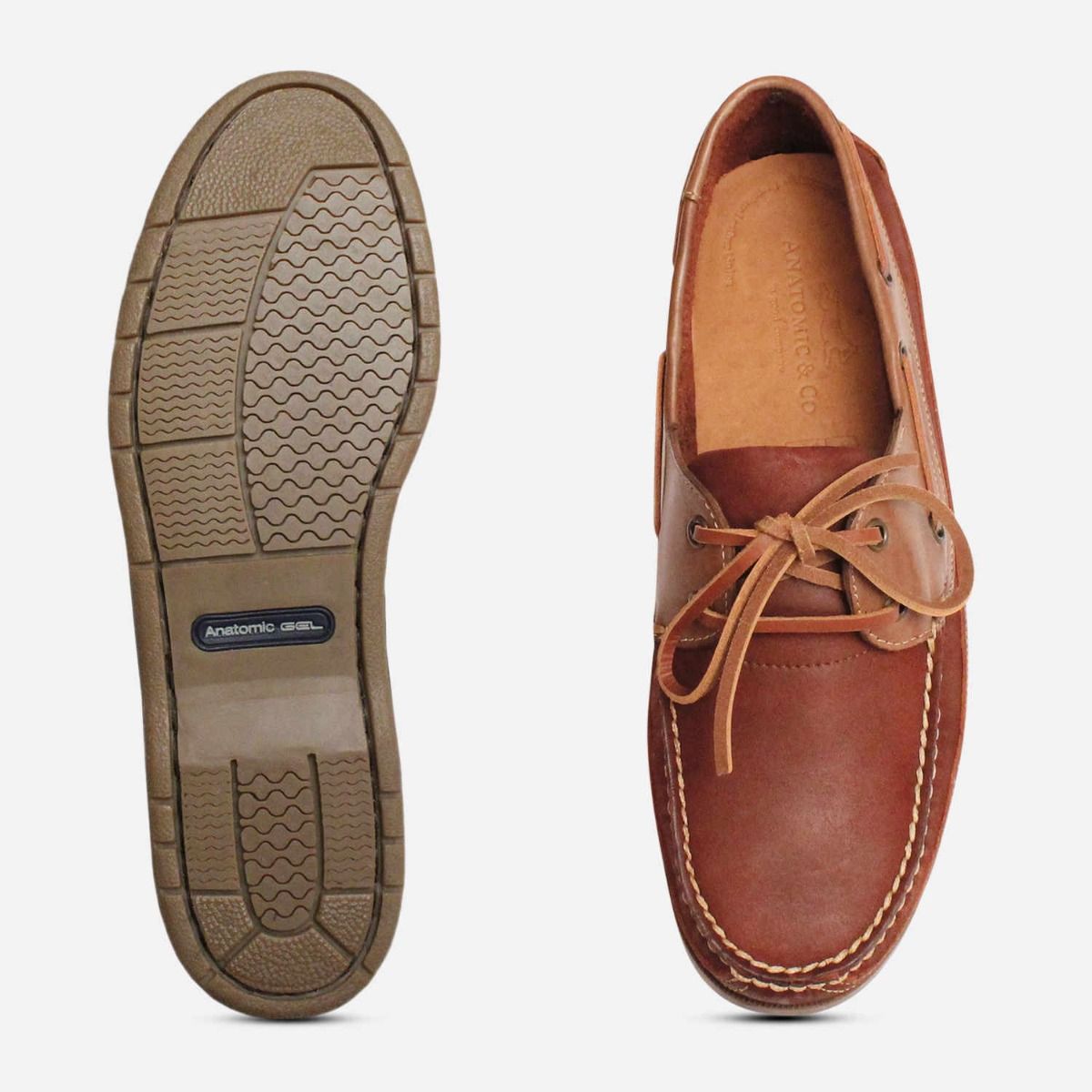 Anatomic & Co Rust Brown Nubuck Comfort Boat Shoes