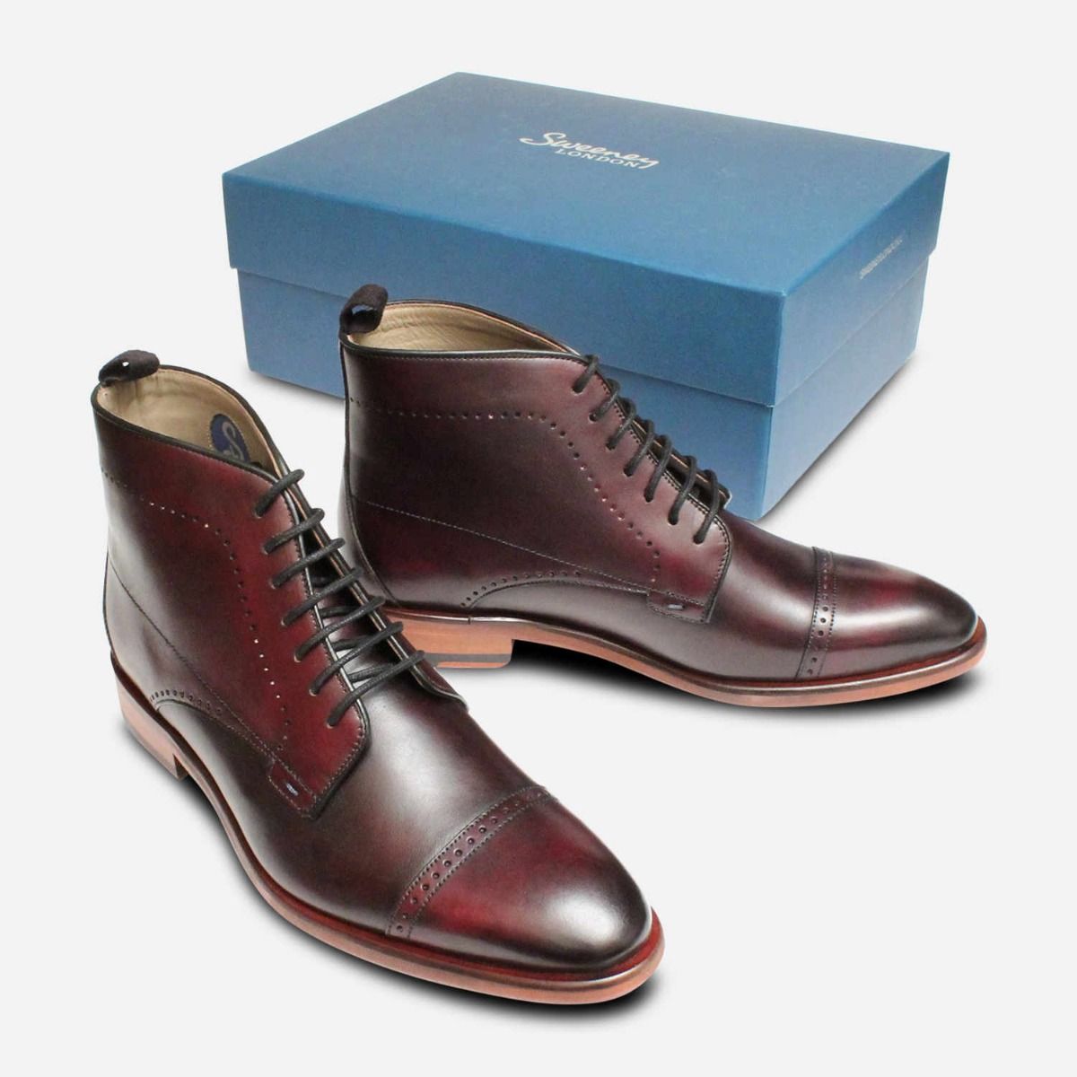 Luxury Oliver Sweeney Oxblood Armadale Lace Boots