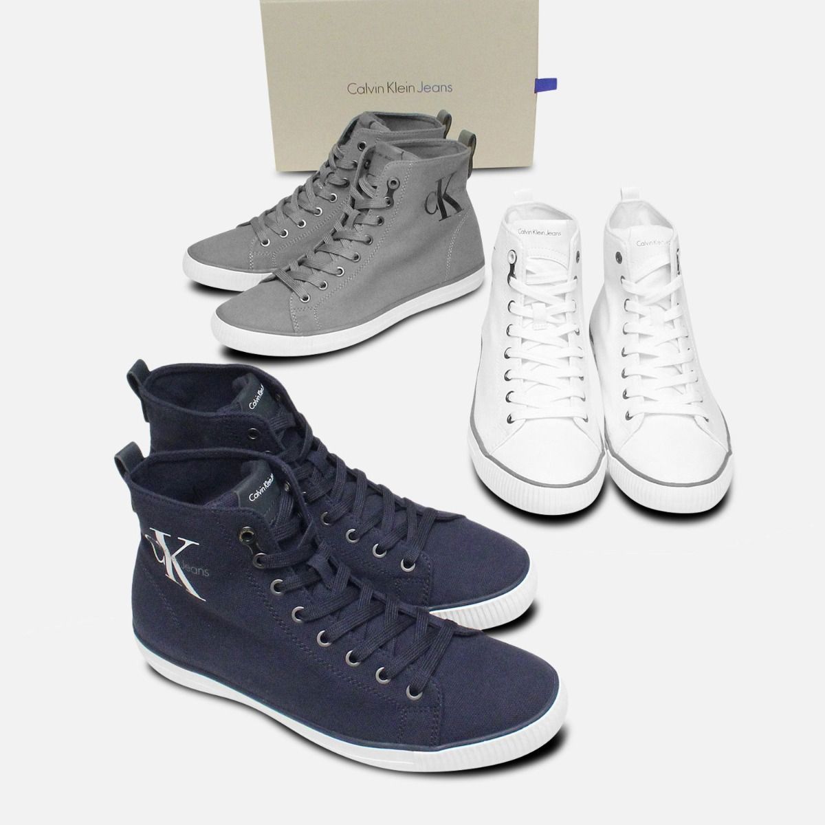 White Canvas Arthur Hi Tops by Calvin Klein Sneakers