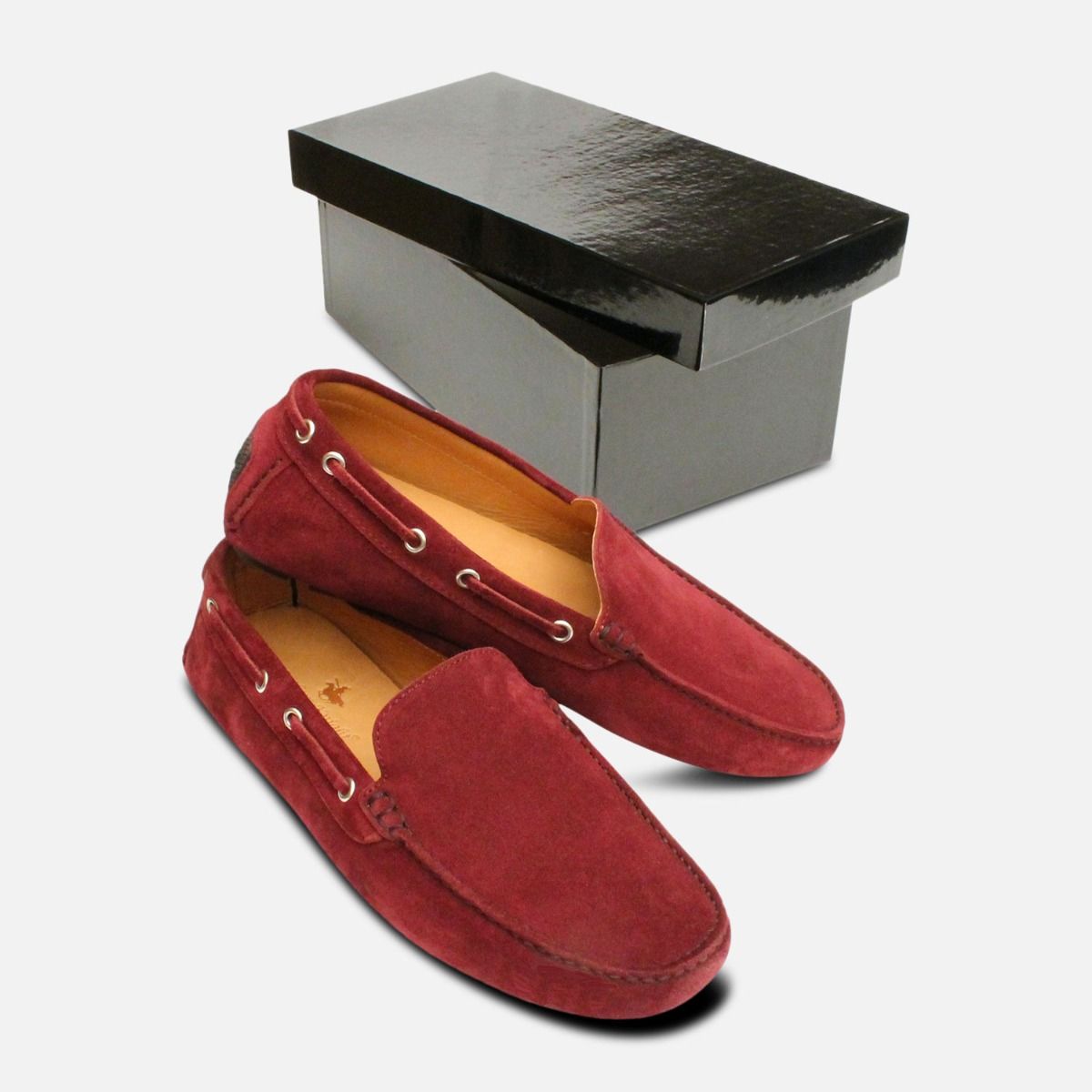 Aubergine Velour Suede Driving Shoe Moccasins