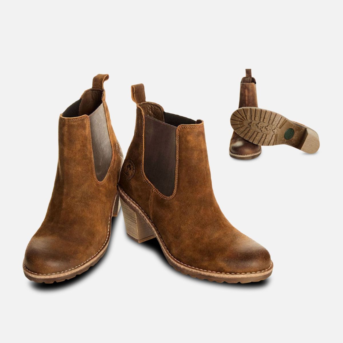 Panama Jack Avignon Brown Heeled Chelsea Boots