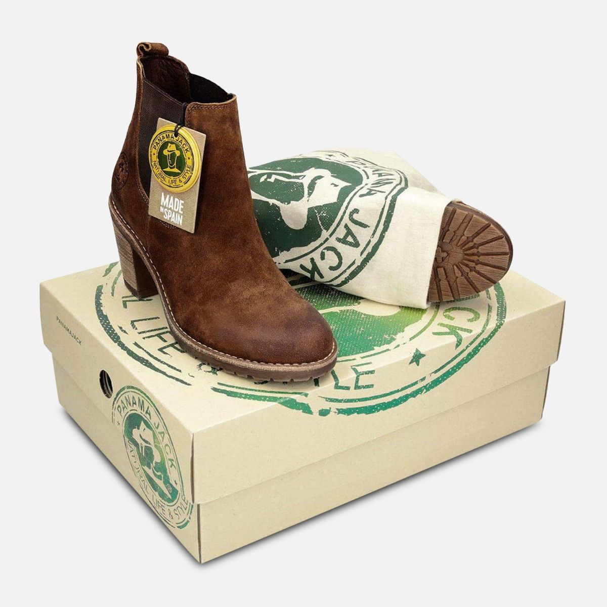 Panama Jack Avignon Brown Heeled Chelsea Boots