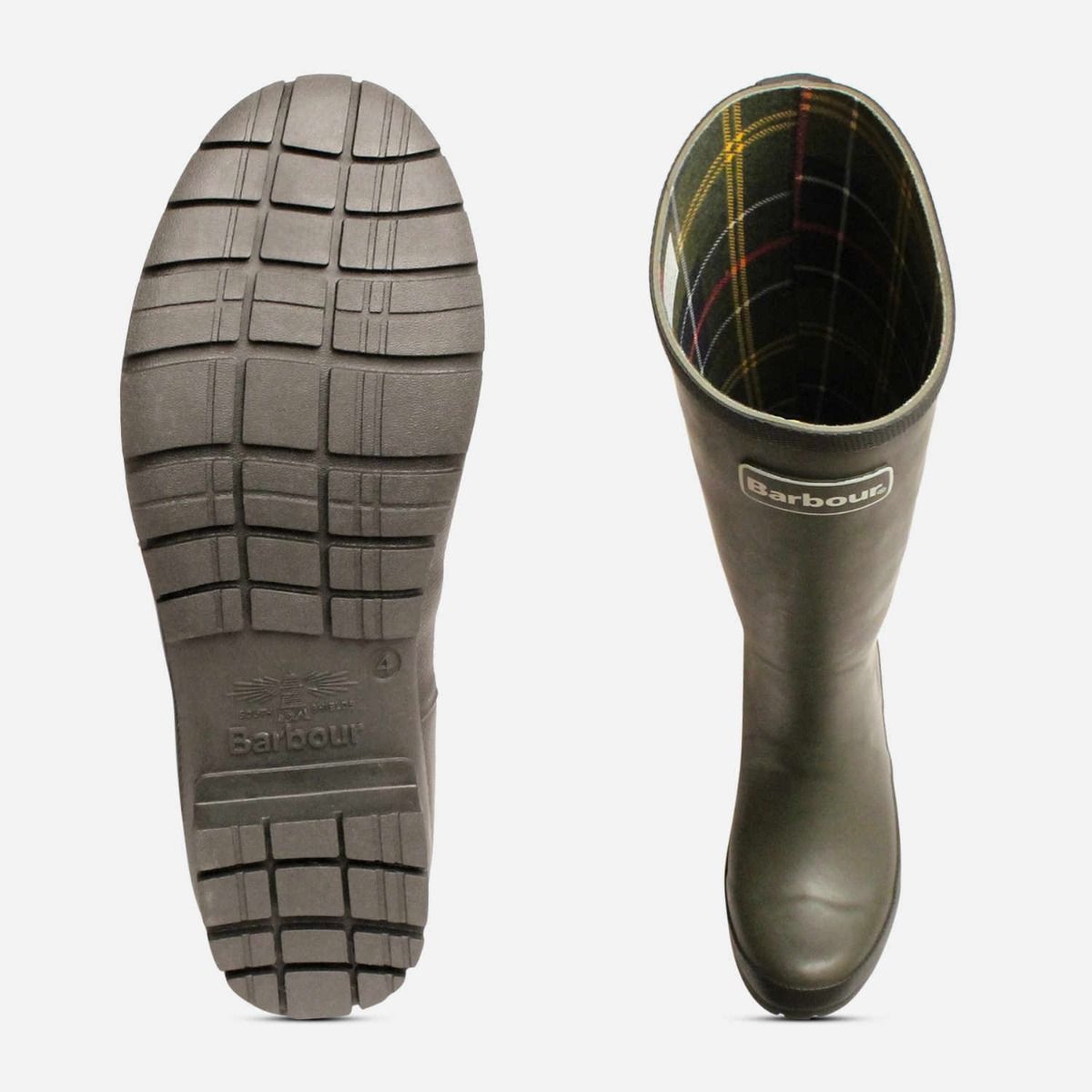 Barbour Abbey Waterproof Walking Welly Boot in Olive Green