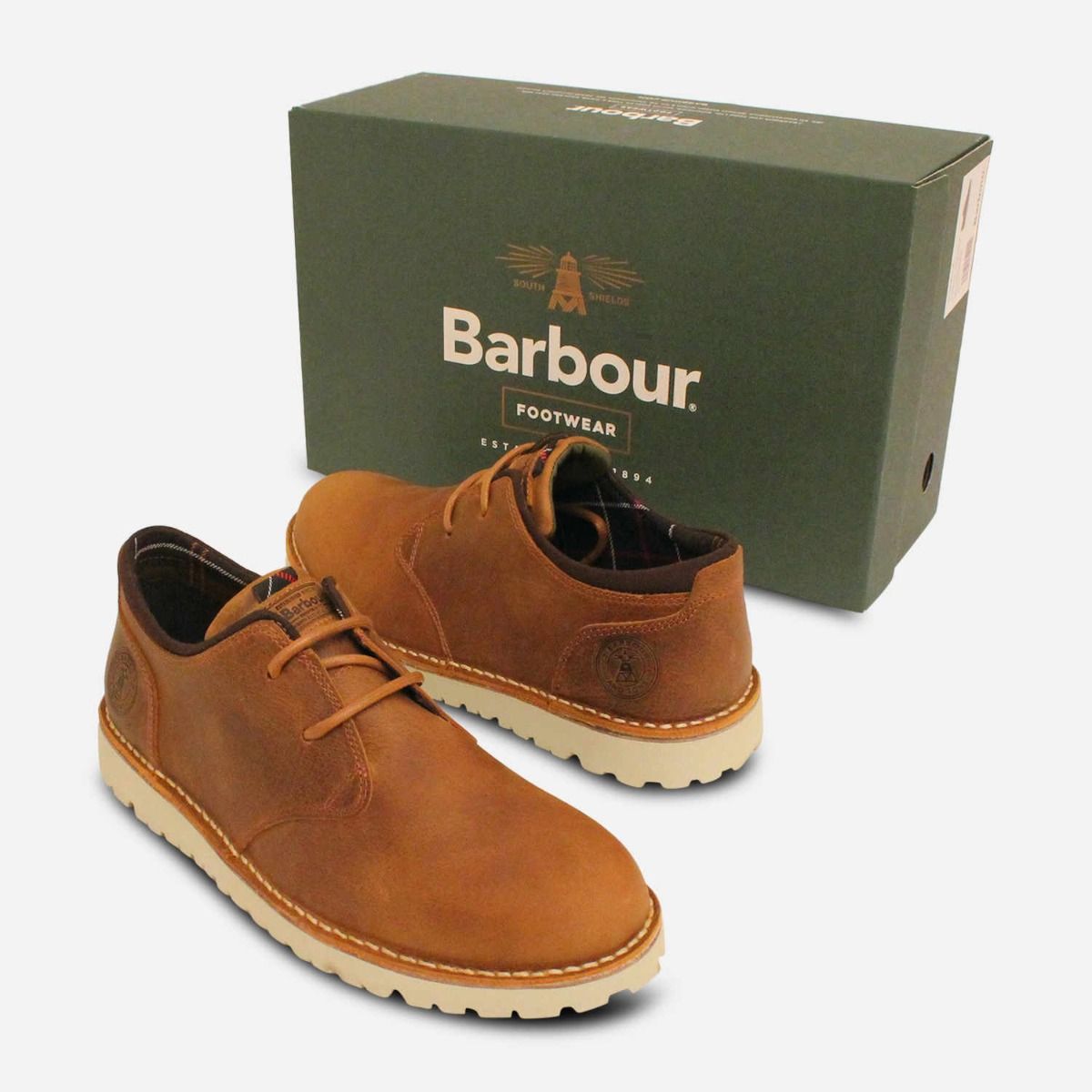 Barbour Casual Cognac Tan Designer Nubuck Shoes