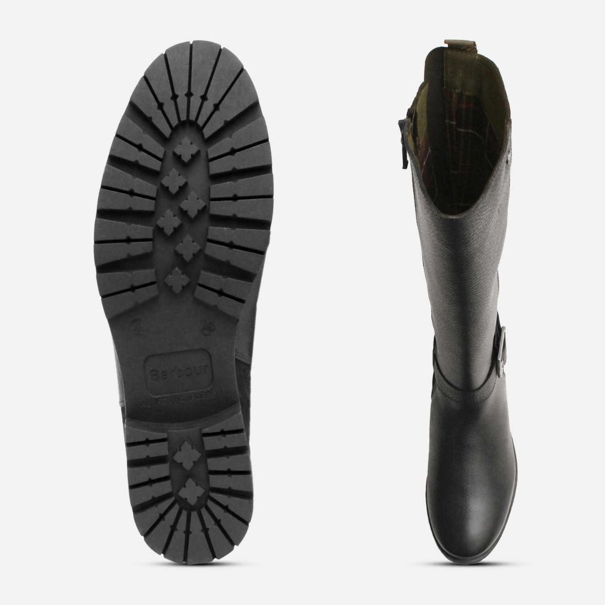 Barbour Designer Knee High Zip Boots in Black