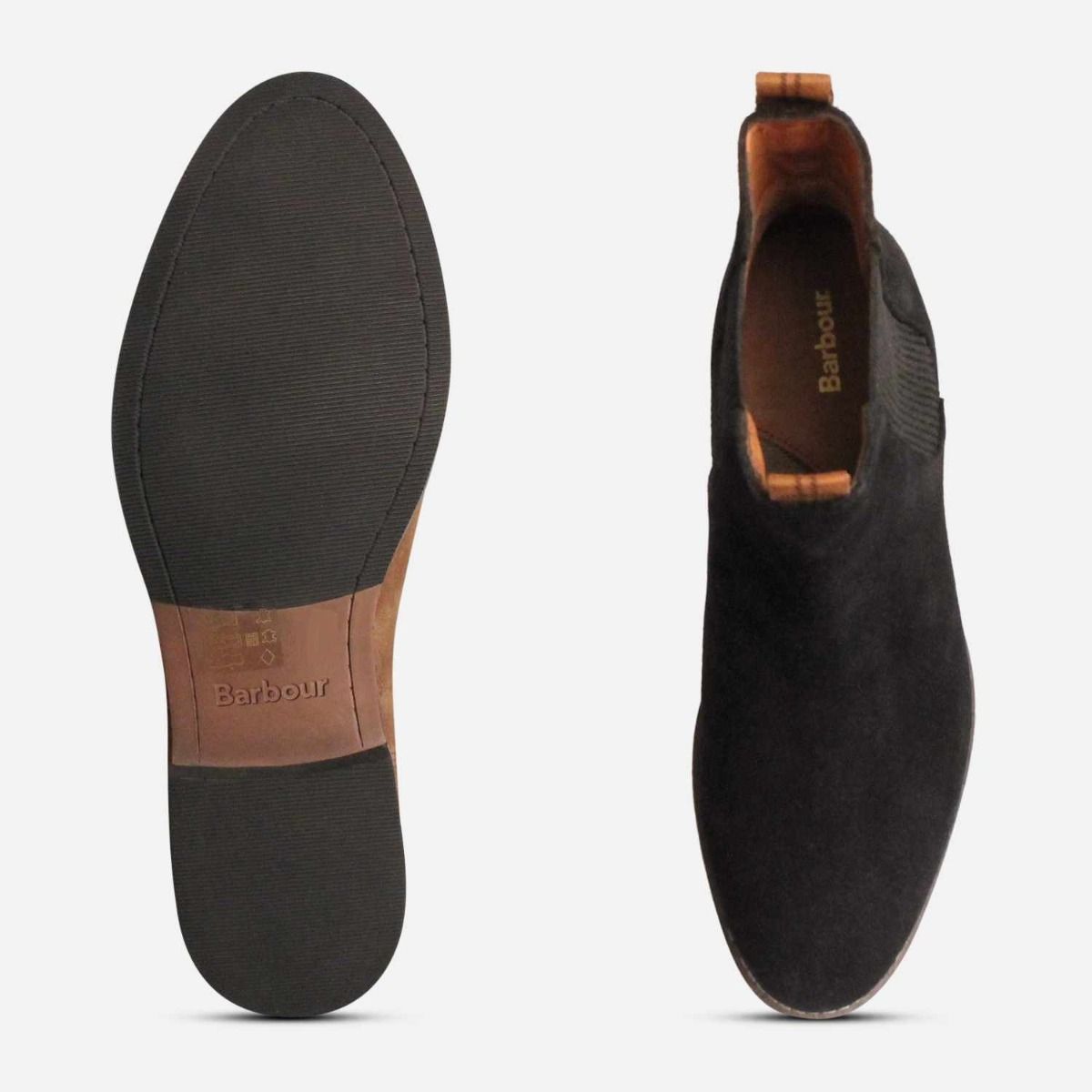 Barbour Badminton II Ankle Chelsea Boot in Black Suede