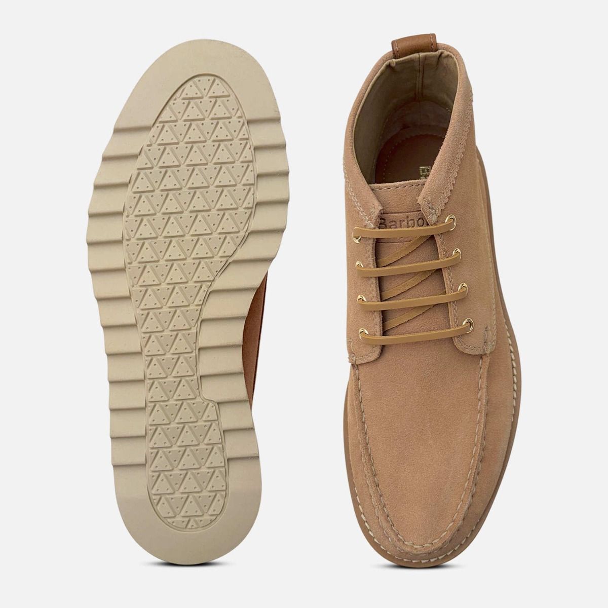 Barbour Stitched Lace Up Chukka Boot in Desert Brown Suede