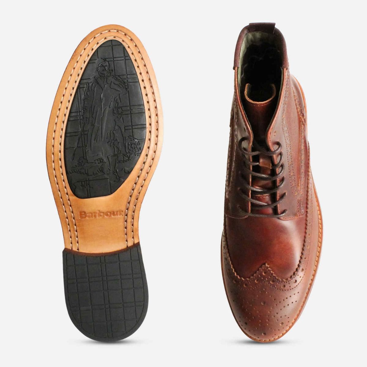Barbour Belford Country Brogues in Mahogany Brown