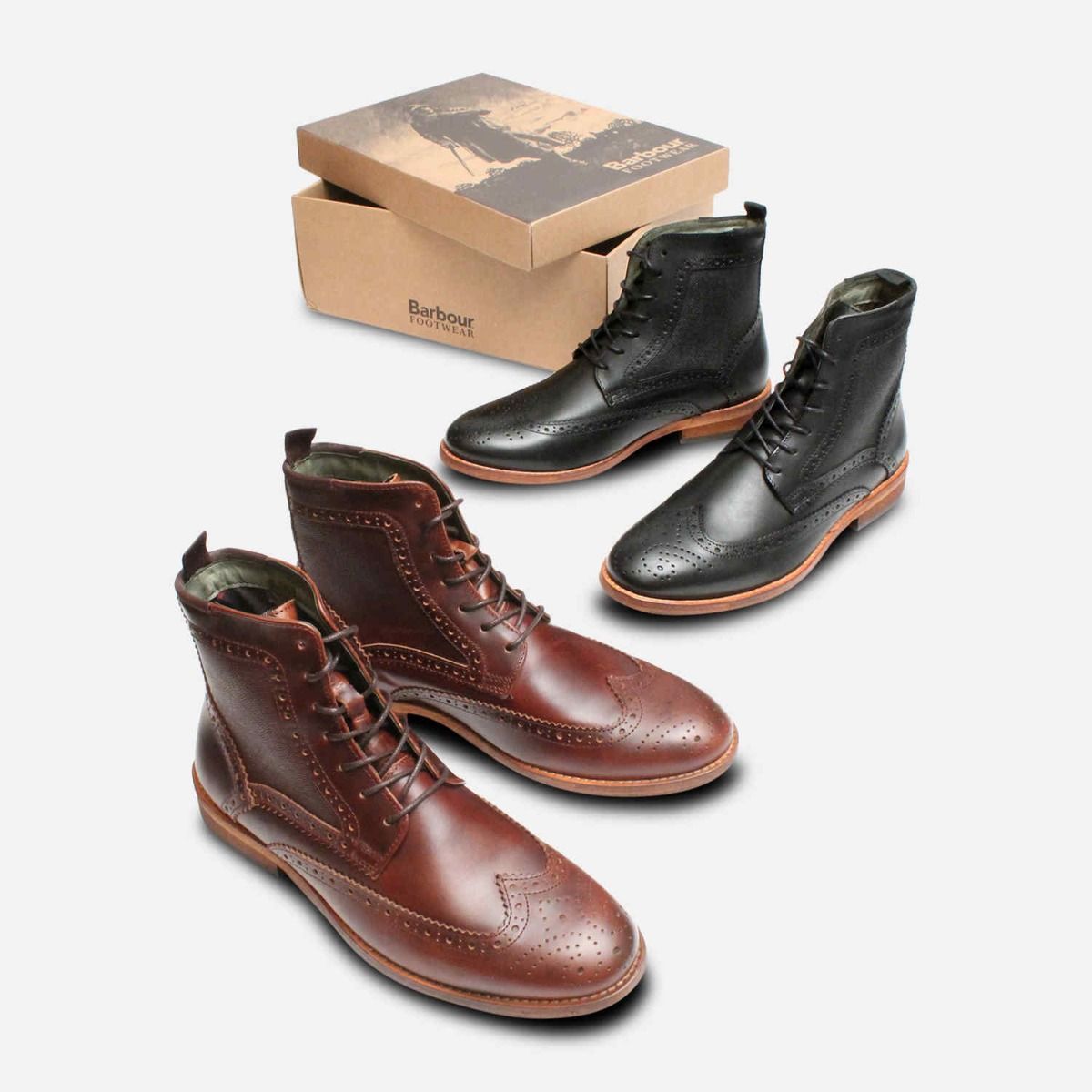 Barbour Belford Country Brogues in Mahogany Brown