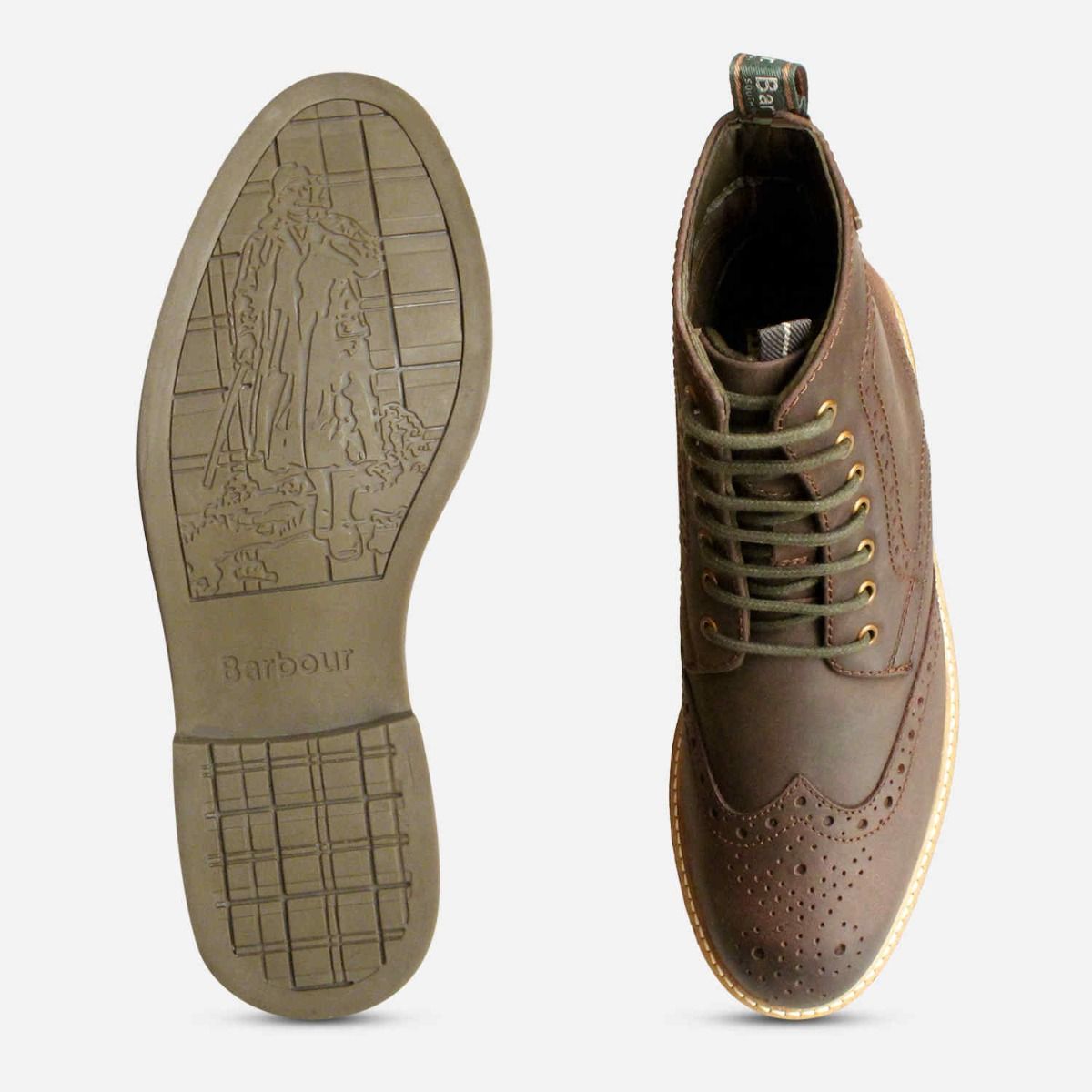 Country Brogues in Choco Brown by Barbour Belsay