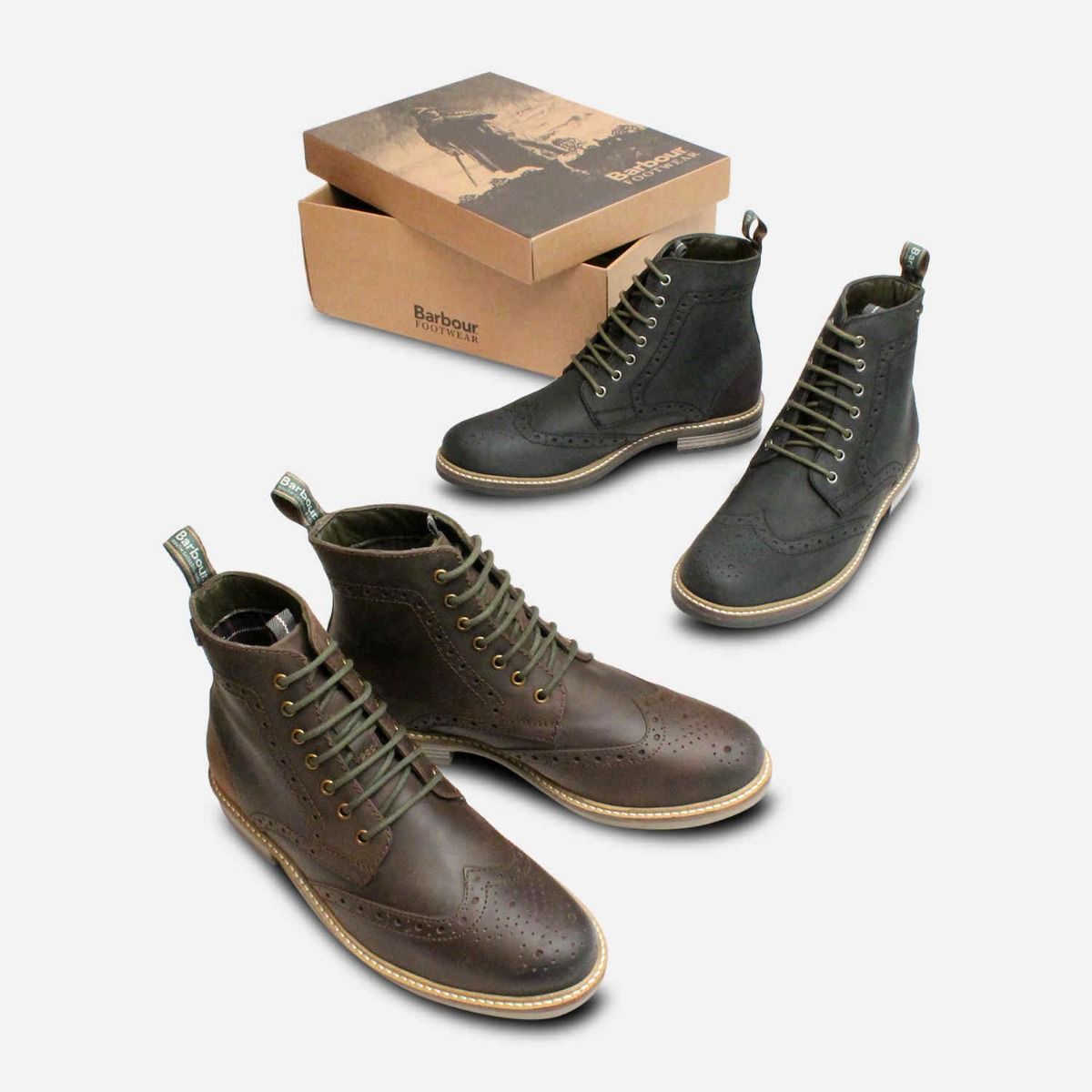 Country Brogues in Choco Brown by Barbour Belsay