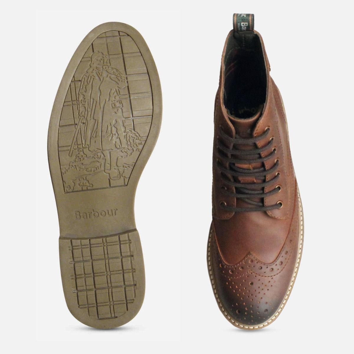 Country Brogues in Waxy Brown by Barbour Belsay