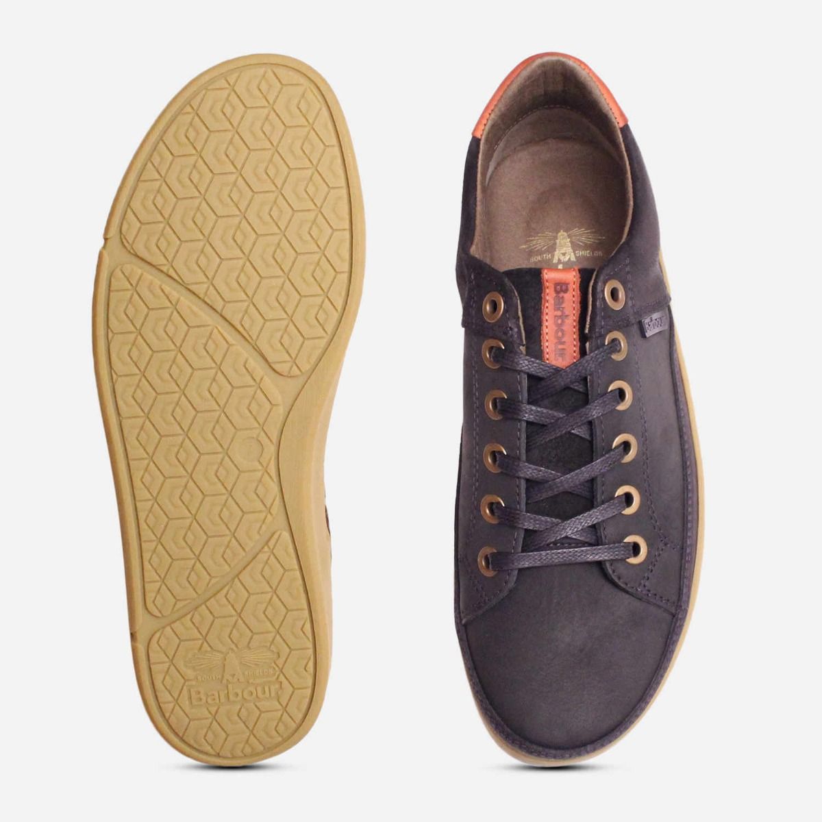 Barbour Waxy Navy Blue Bilby II Lace Up Casual Shoes