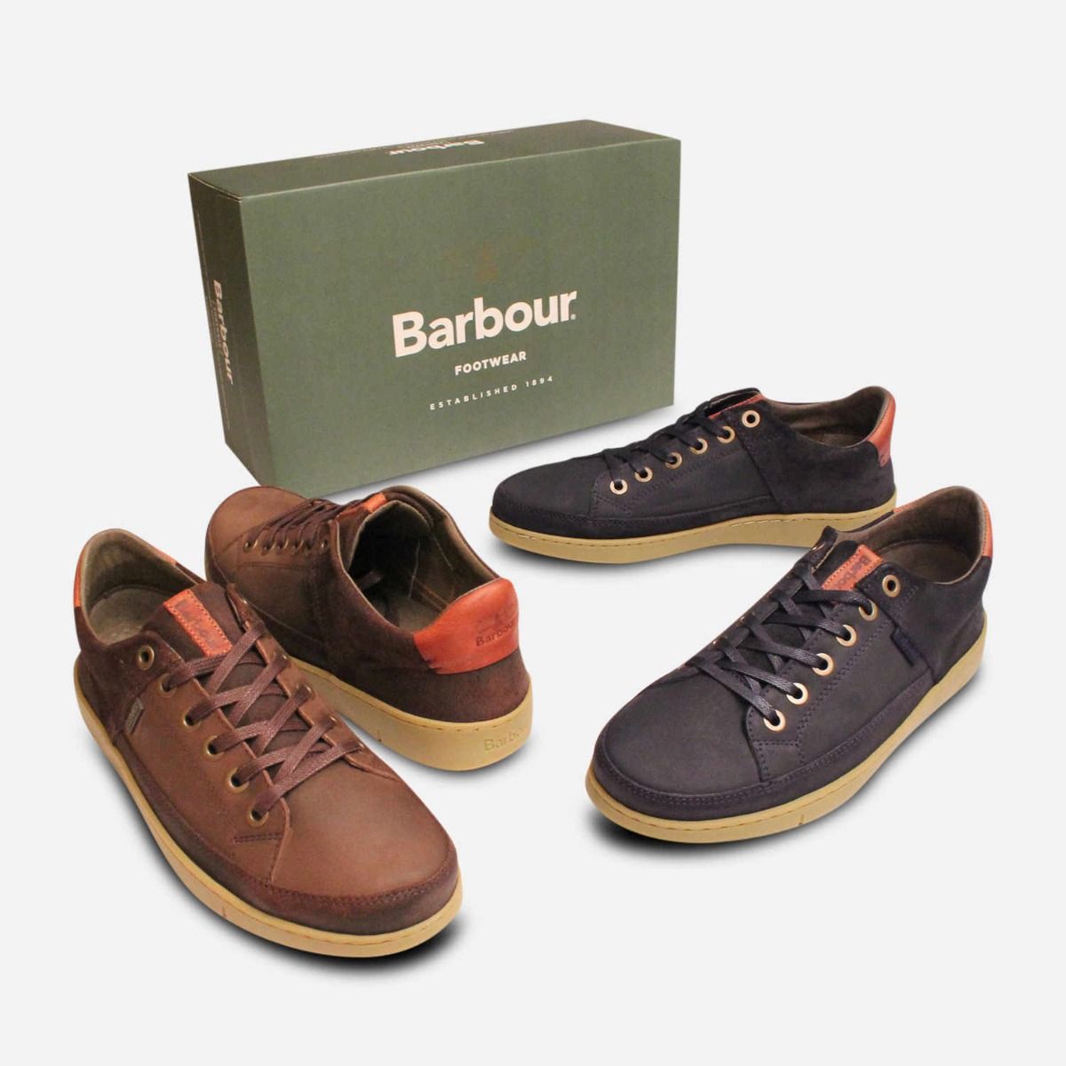 Barbour Waxy Navy Blue Bilby II Lace Up Casual Shoes