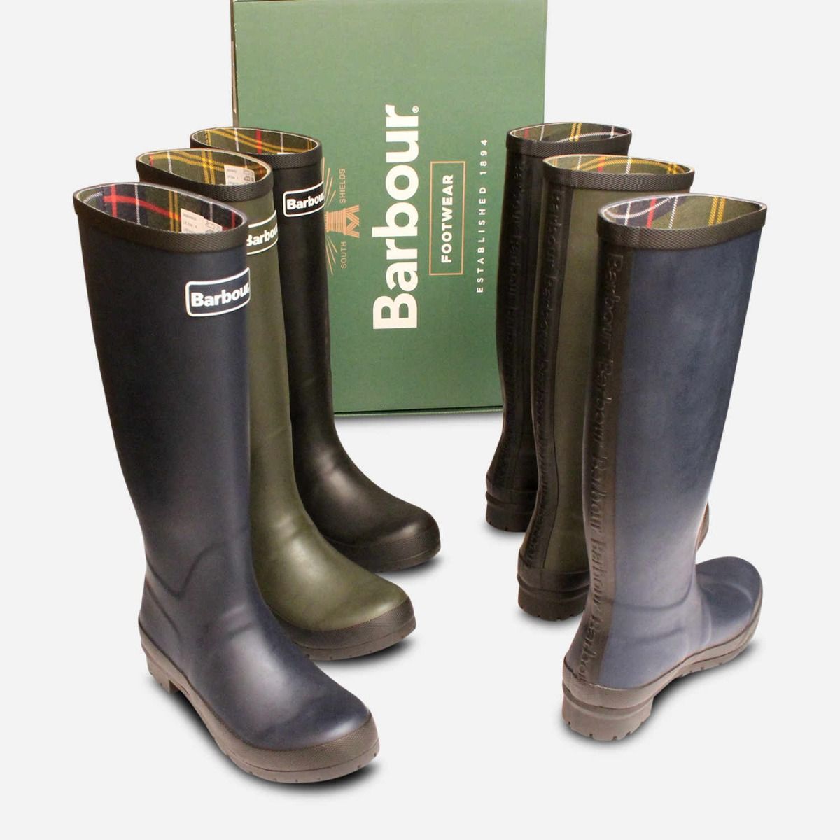 Barbour Black Abbey Outdoor Waterproof Wellington Boots