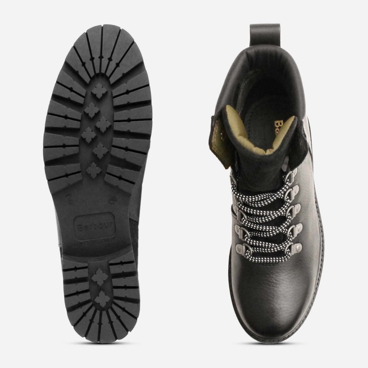 Barbour Luxury Stanton Trekking Boot in Black Leather