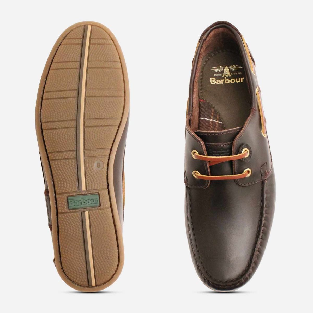 Barbour Dark Brown Leather Mens Capstan Boat Shoes