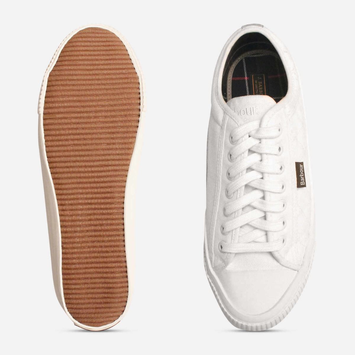 Barbour Centurion II Quilted Canvas Shoes in White