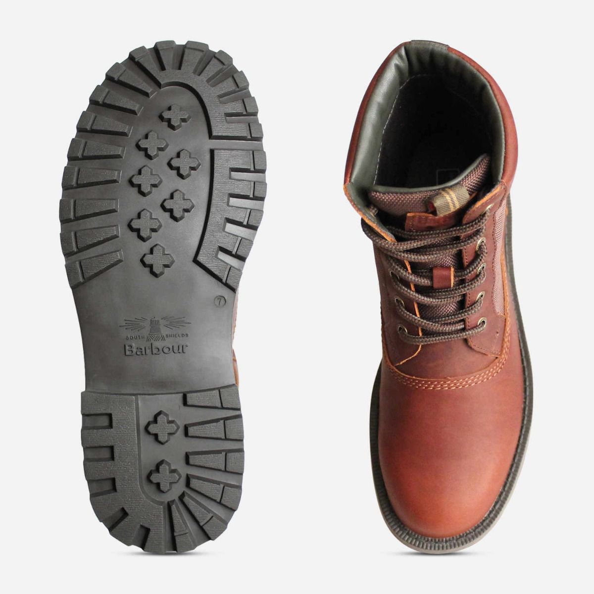 Barbour Weatherproof Cheviot II Boots in Hickory Leather