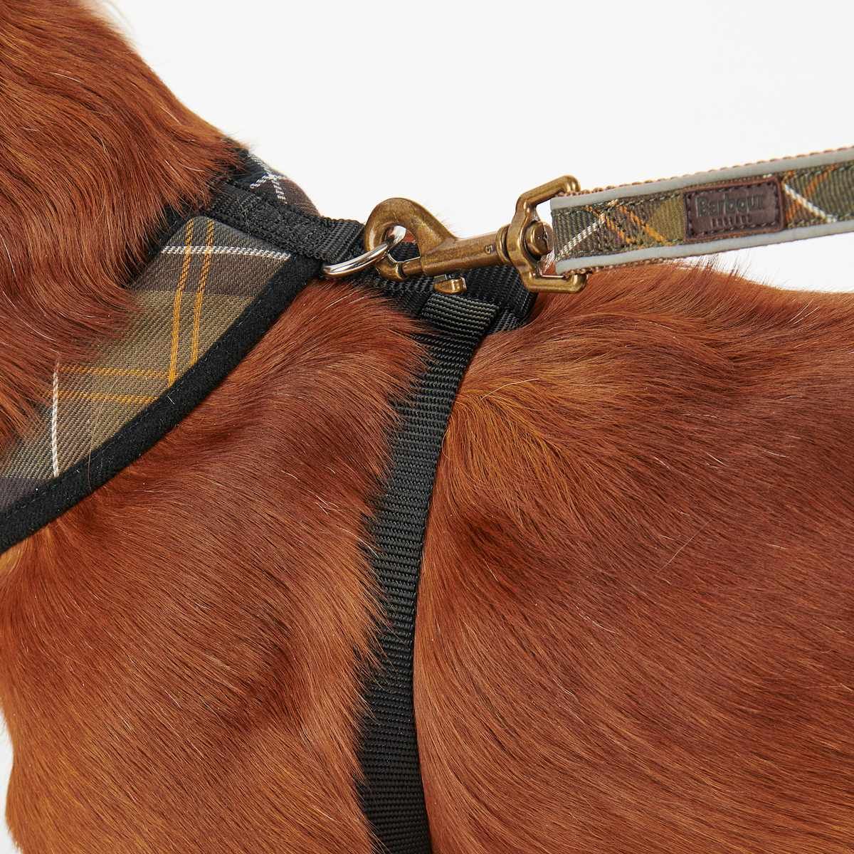 Barbour Olive Green Tartan Dog Harness