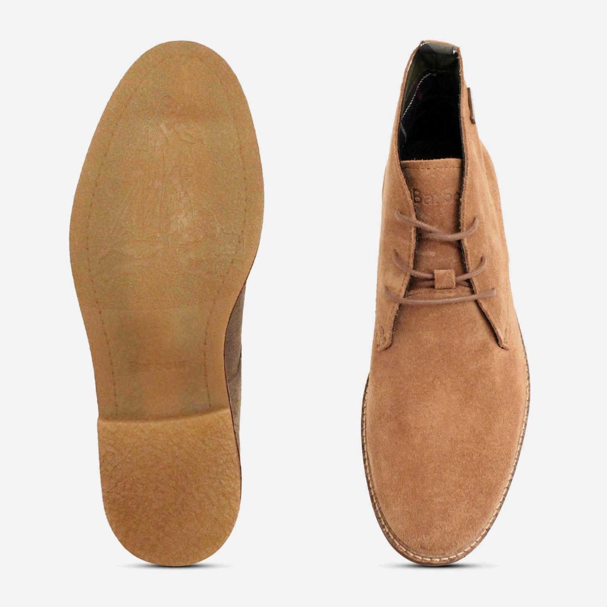 Barbour Light Brown Suede Lace Up Desert Boots