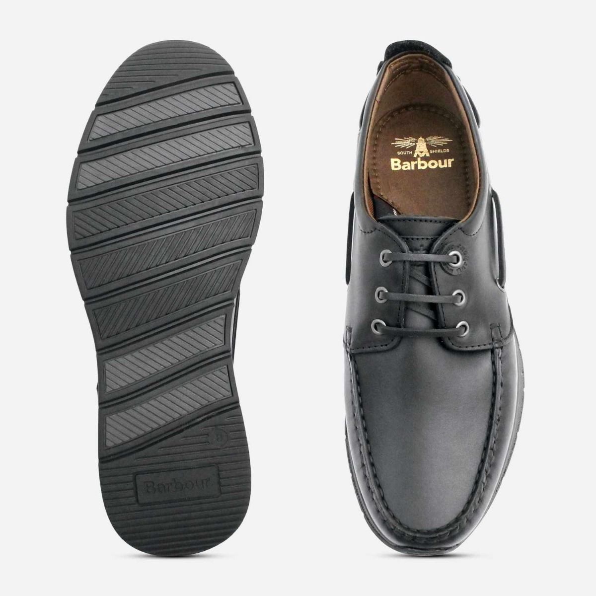 Barbour Designer Black Leather Lace Up Casual Shoes