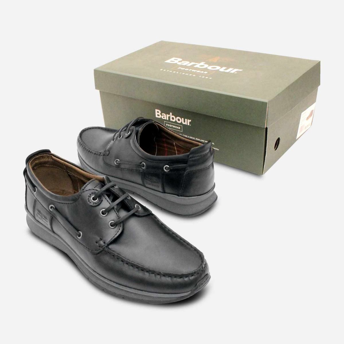 Barbour Designer Black Leather Lace Up Casual Shoes