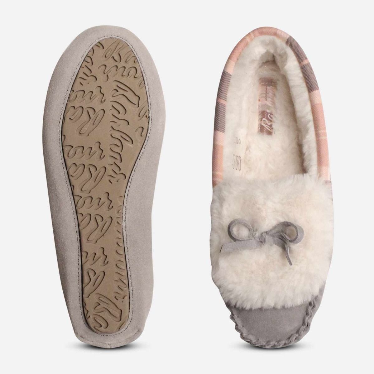 Barbour Womens Designer Darcie Slippers in Grey Suede