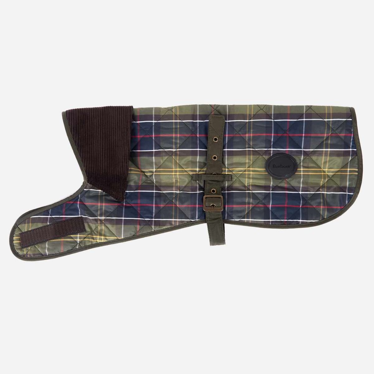 Barbour Luxury Quited Olive Tartan Dog Coat