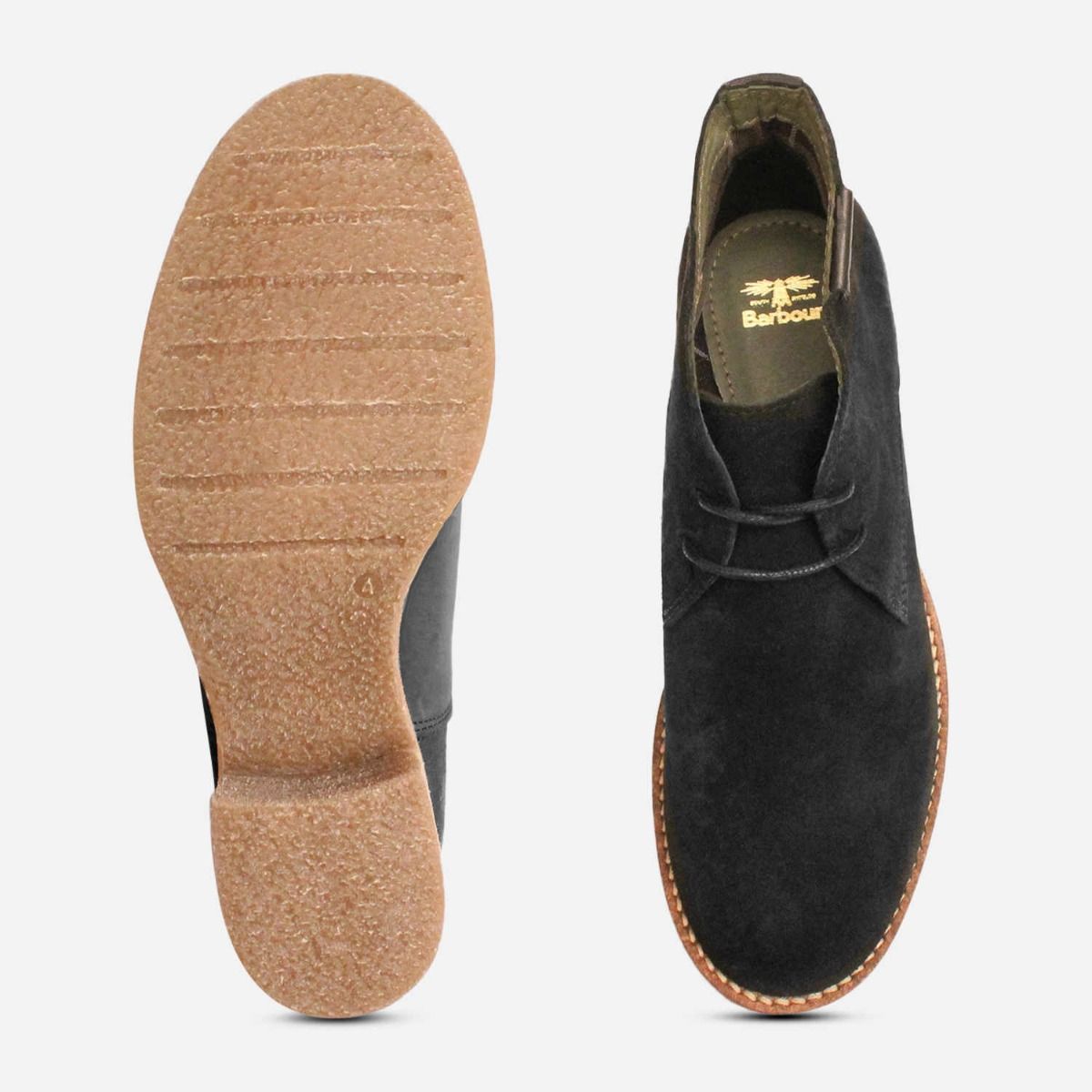 Barbour Edele III Black Suede Lace Up Heeled Boots