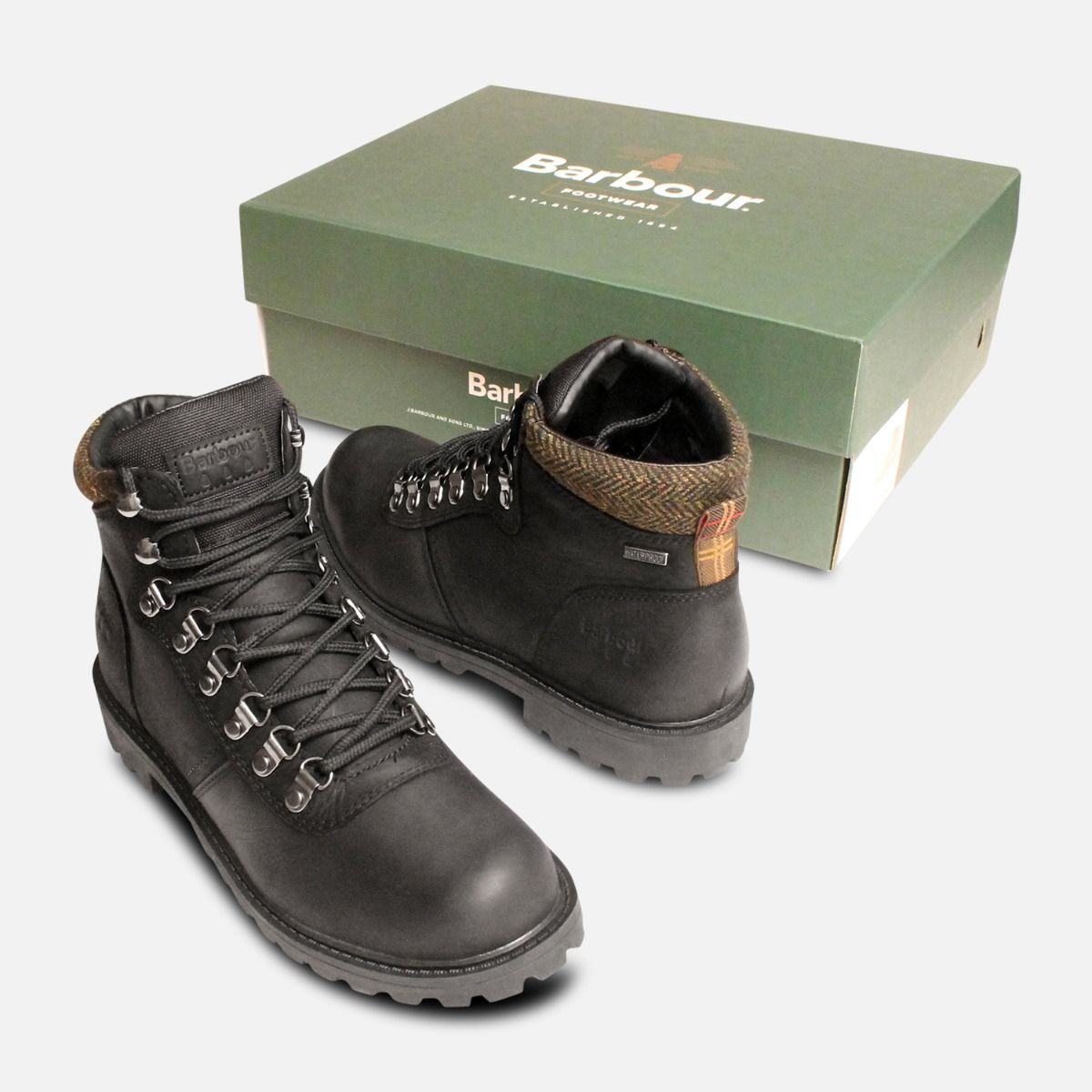 Barbour Designer Womens Black Waterproof Walking Boots