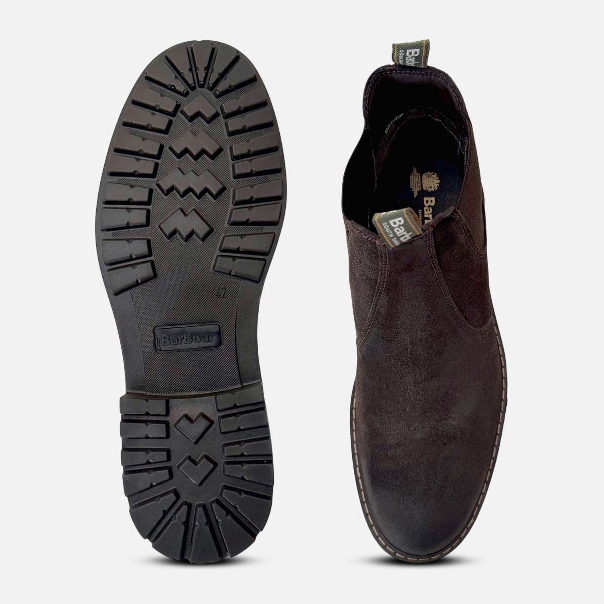Barbour Dark Brown Waxy Nubuck Waterproof Chelsea Boots