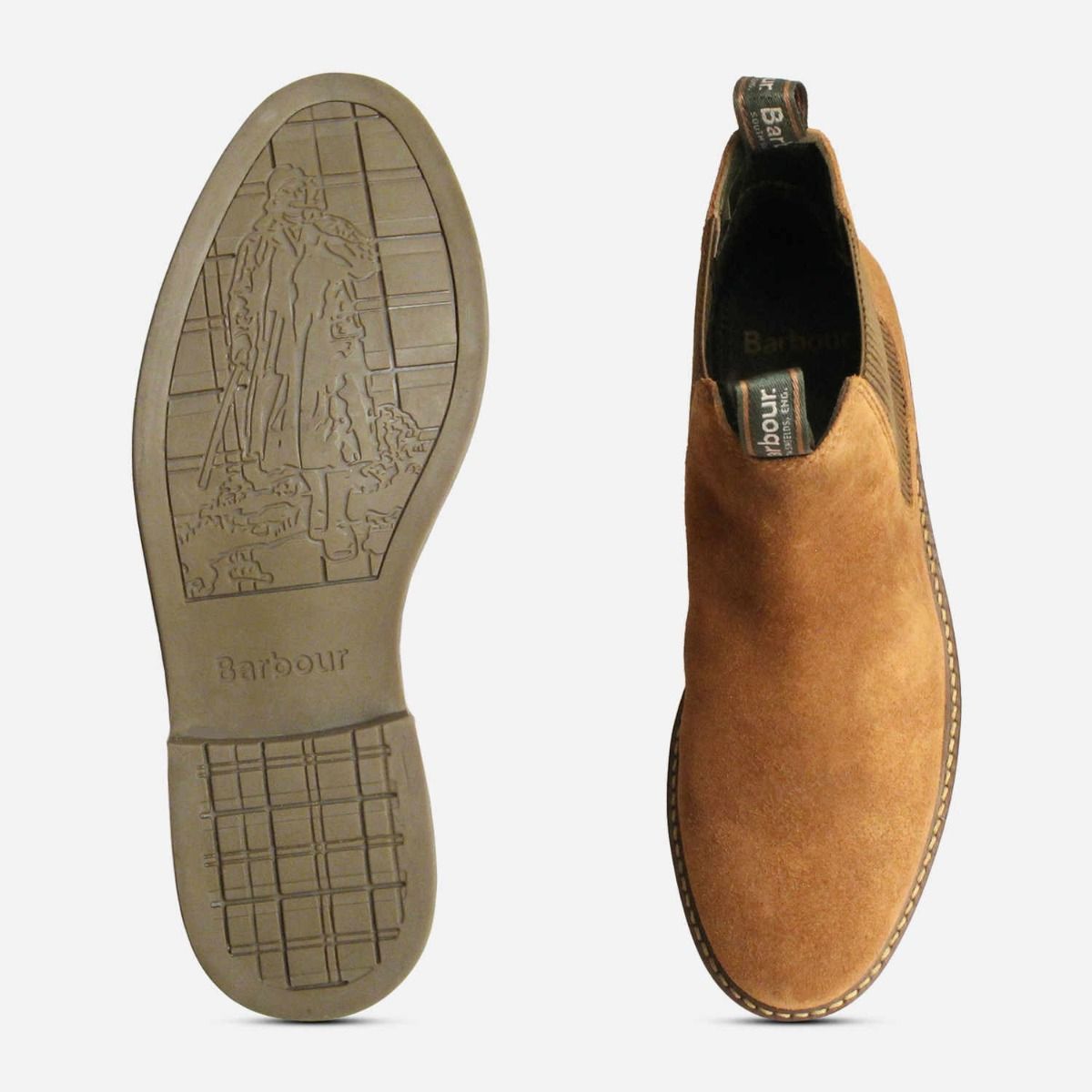 Barbour Ginger Suede Farsley Olive Chelsea Boots