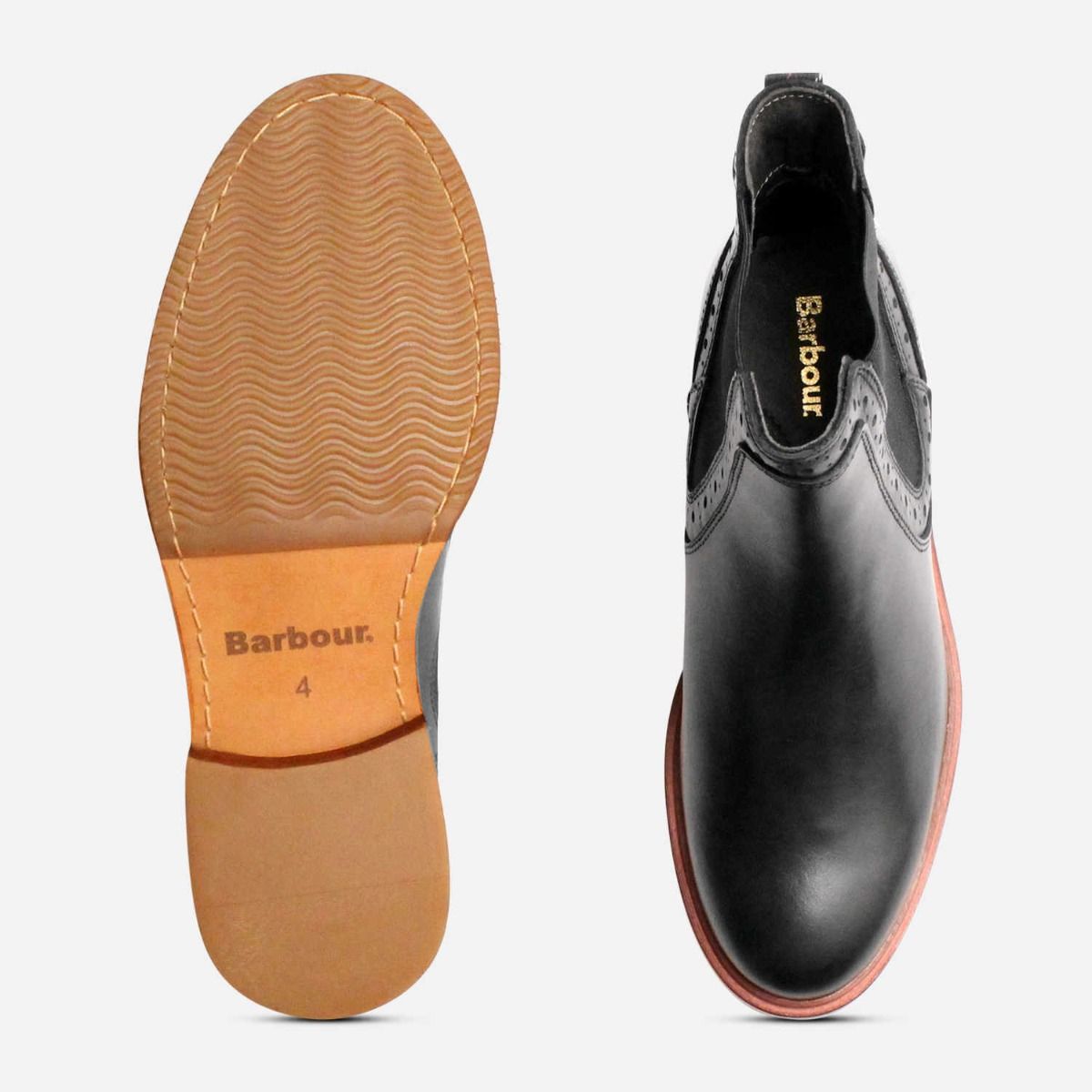 Barbour Classic Ankle Chelsea Boots in Black Leather