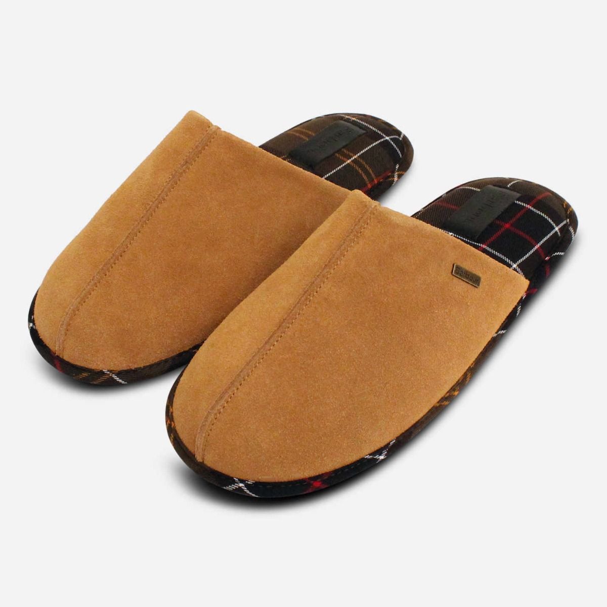 Barbour Mens Luxury Light Brown Suede Indoor Slipper
