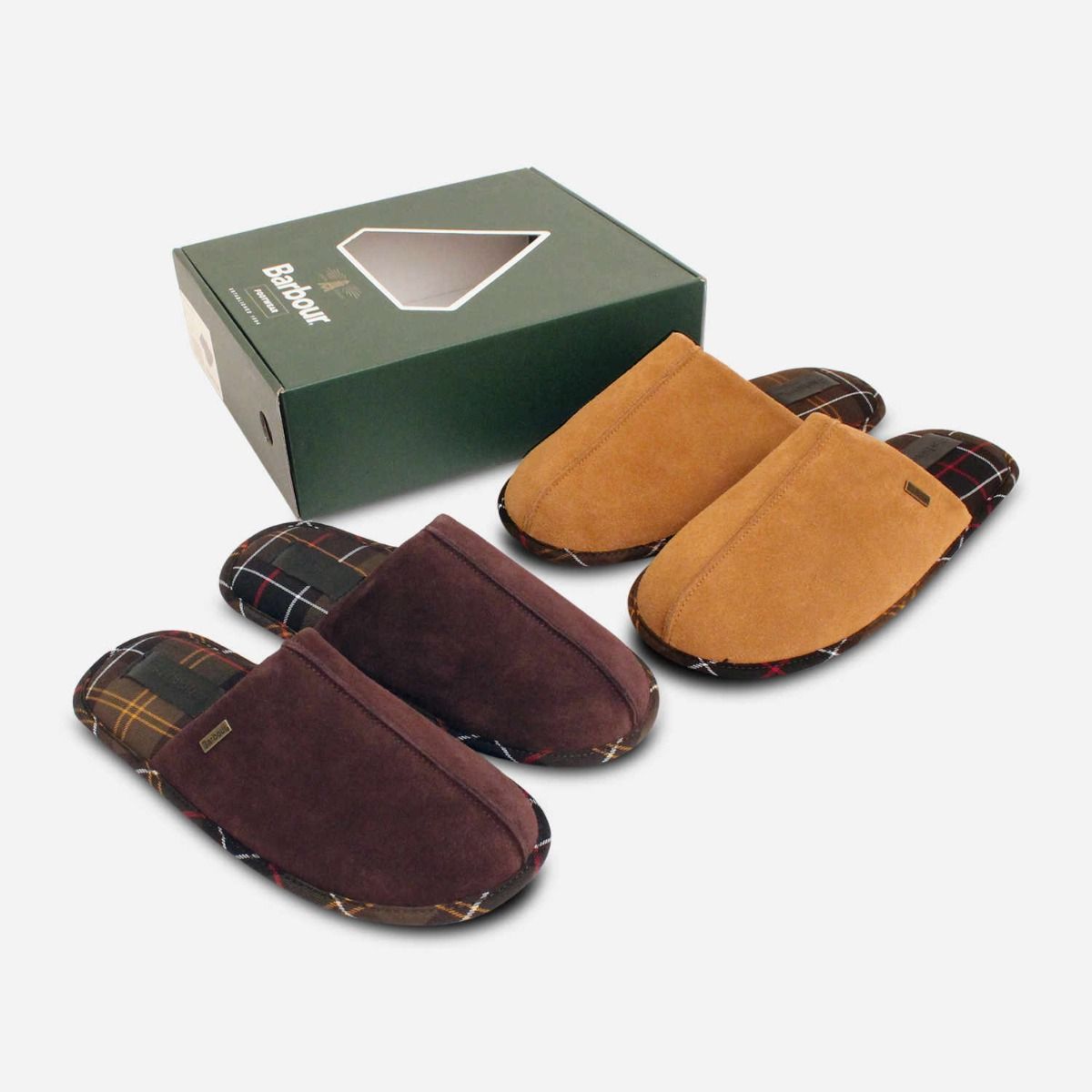 Barbour Mens Luxury Light Brown Suede Indoor Slipper