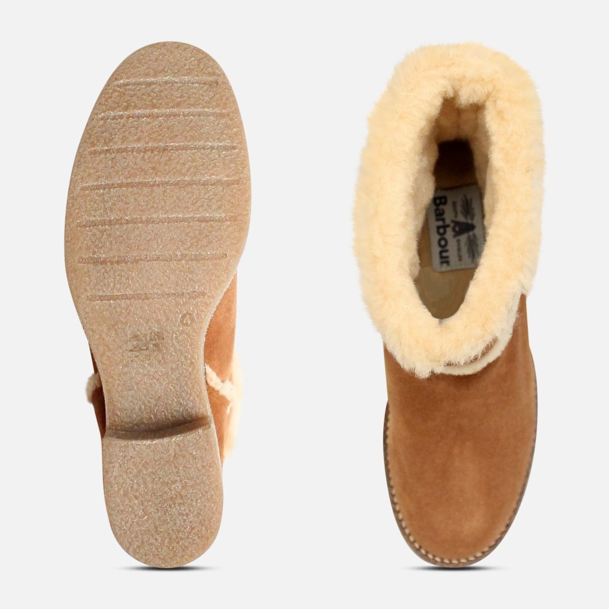 Barbour Light Brown Suede Frankie II Boots with Heel