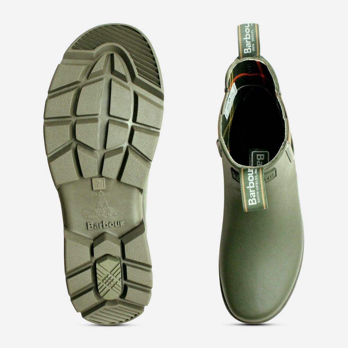 Barbour Fury Olive Green Chelsea Wellington Boots