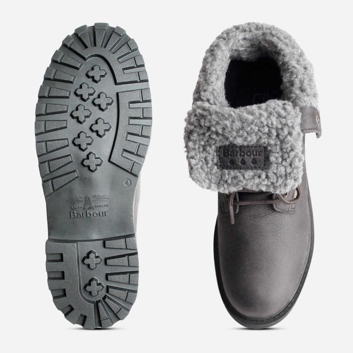 Barbour Warm Lined Waterproof Hamsterly II Boots in Grey