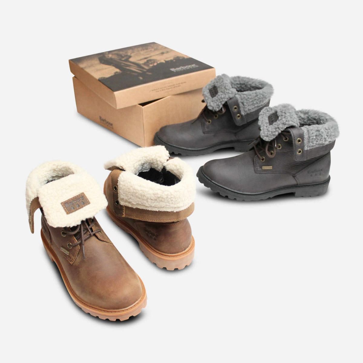 Barbour Warm Lined Waterproof Hamsterly II Boots in Grey