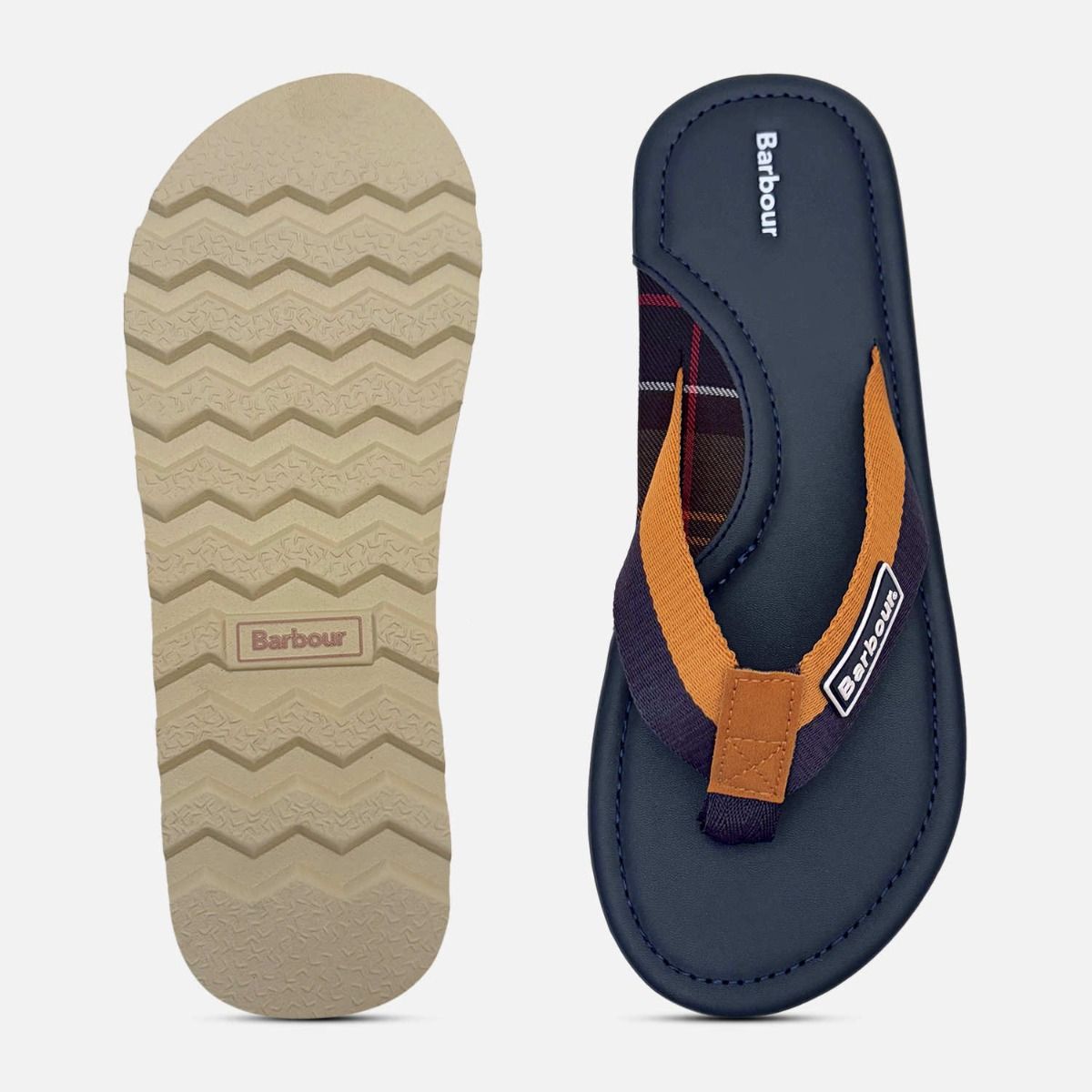 Barbour Mens Designer Flip Flop Sandals in Navy Blue