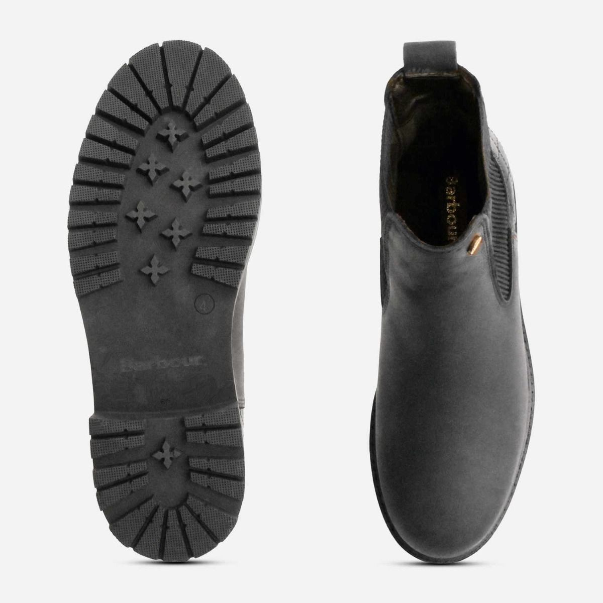 Barbour Ladies Round Toe Black Nubuck Chelsea Boots