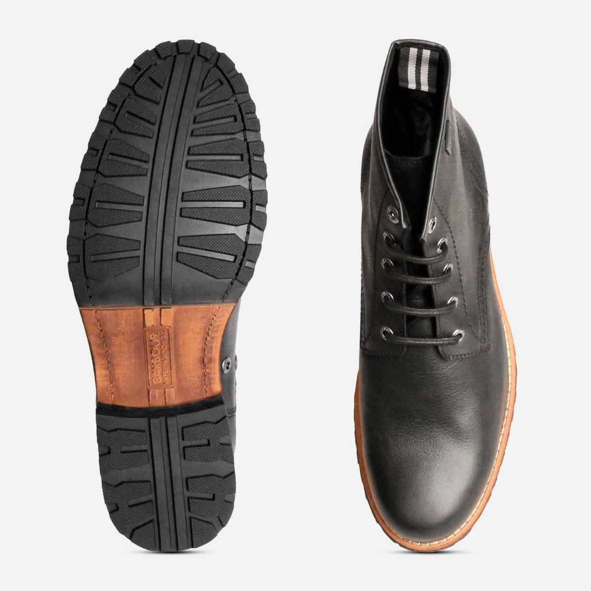 Barbour International Premium Black Dredd Lace Up Boots