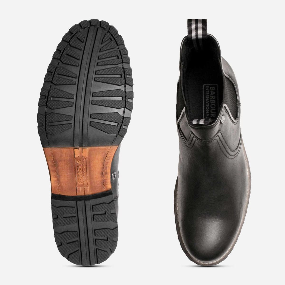 Barbour International Designer Black Fargo Chelsea Boots