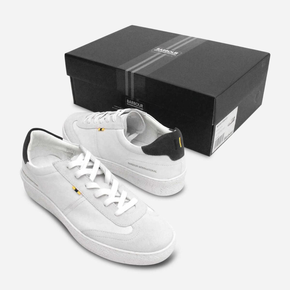 Barbour International Designer White Lace Up Training Shoe