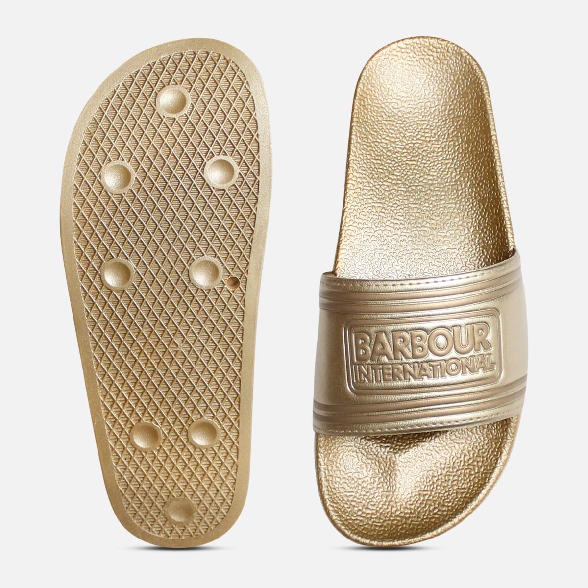 Barbour International Sandals Gold Jelly Sliders