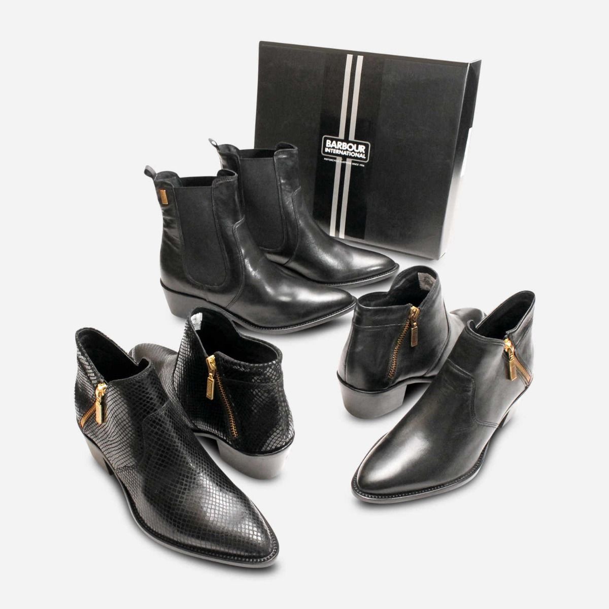 Barbour International Heeled Supple Black Chelsea Boots