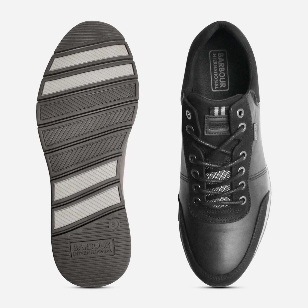 Barbour International Matt Black Designer Training Shoes