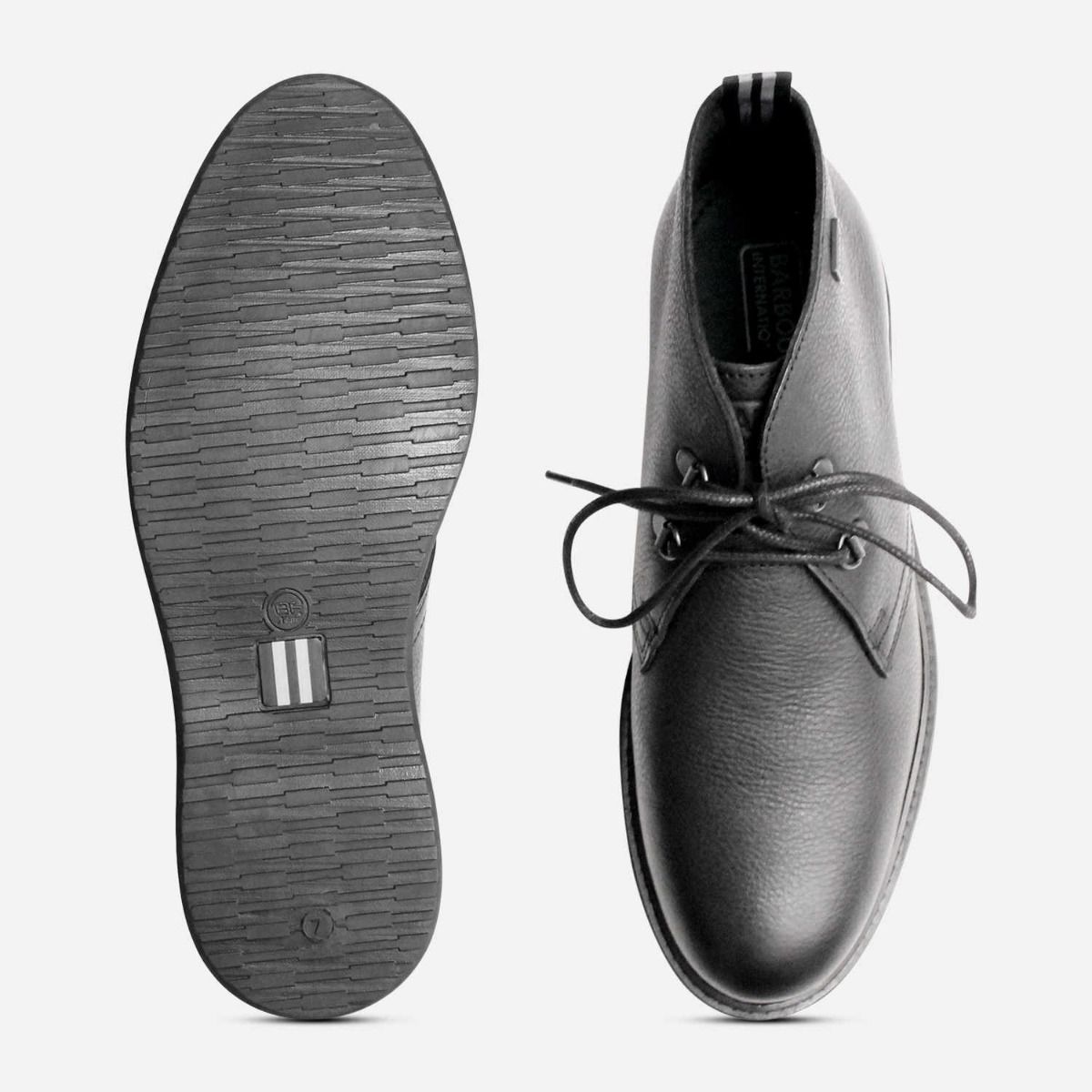 Barbour International Black Rubber Soled Chukka Boots